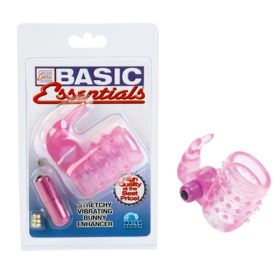 Basic Essentials Stretchy Vibrating Bunny Enhancer