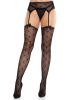 Black Heart Lace Trimmed Heart Net Stockings