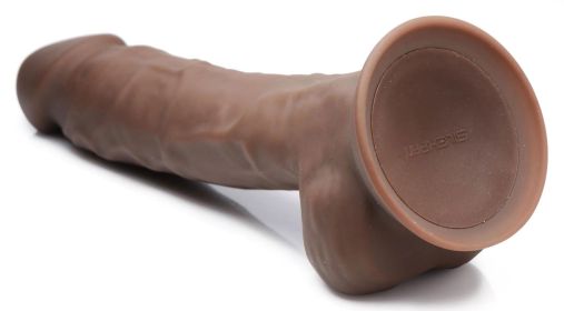 Fleshstixxx 8" Vibrating Silicone Dildo With Balls Brown