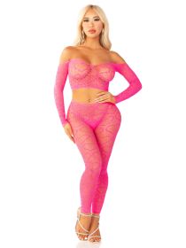 Pink 2pc Croptop and Footless Tights