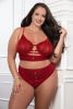 Cinnamon Red 2pc Satin Bra and High Waist Panty