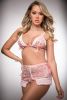 3 Pc Dreamy Laced Skirt and Open Front Bra Set