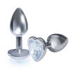 The 9's the Silver Starter Heart Bejeweled Stainless Steel Plug