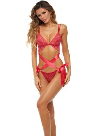 Love Status Lace 2 Pc Bra Set (Option: Medium/large  Red)