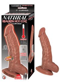 Natural Realskin Hot Cock Curved 7 Inch (Option: Brown)