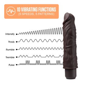 Dr. Skin Silicone (Option: Dr. David  8 Inch Vibrating  Dildo  Brown)