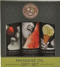 Edible Massage Oil Gift Set Box (Option: 2 Fl. Oz. Bottles  Strawberry, Watermelon, Vanilla)