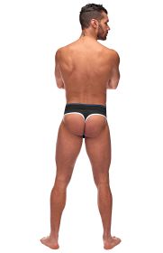 Retro Sport Panel Thong (Option: L/ XL  Black/ Blue)