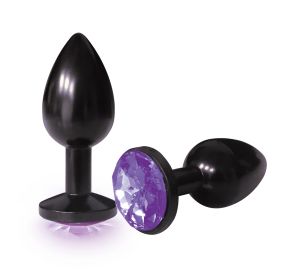 The 9's the Silver Starter Anodized Bejeweled Stainless Steel Plug (Option: Violet)