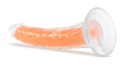 Neo Elite Glow in the Dark (Option: Lavo  7 Inch  Silicone Dual Density Dildo  Neon Orange)