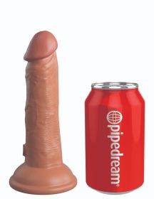 King Cock Elite 6 Inch Vibrating Silicone Dual  Silicone Dual Density Cock (Option: Tan)