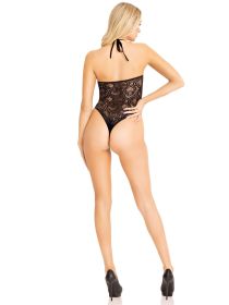 Seamless Heart Net Keyhole Halter (Option: One Size   Black)