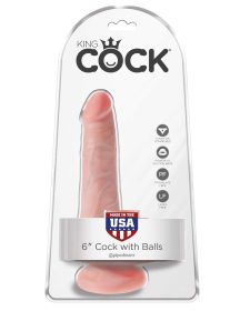 King Cock 6 Inch Cock With Balls (Option: Light)