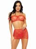 3 Pc Seamless Heart Net Off the Shoulder