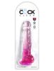 King Cock Clear 8 Inch With Balls