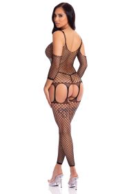 In My Head Net Bodystocking (Option: One Size  Black)