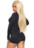 Zipper Front Long Sleeved Matte Romper