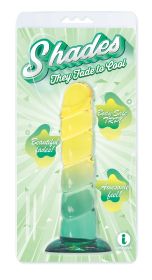 Shades, 7.5" Swirl Jelly Tpr Gradient Dong (Option: Yellow and Mint)