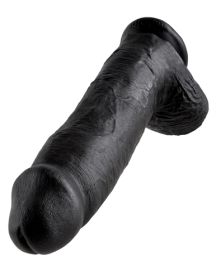 King Cock 12 Inch Cock With Balls (Option: Black)