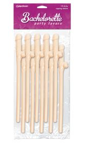 Bachelorette Party Favors (Option: Dicky Sipping Straws  Light  10 Piece)