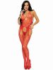 Seamless Heart Net Suspender Bodystocking