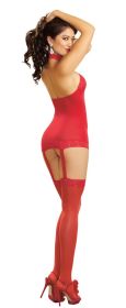 Sheer Garter Dress (Option: One Size  Red)