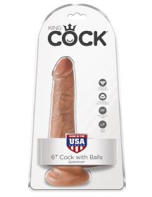 King Cock 6 Inch Cock With Balls (Option: Tan)