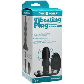 Vac (Option: ULock  Vibrating Plug With Snaps & Wireless Remote  Black)