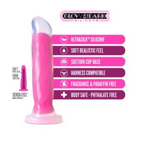 Neo Elite Glow in the Dark (Option: Marquee  8 Inch  Silicone Dual Density Dildo   Neon Pink)