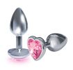 The 9's the Silver Starter Heart Bejeweled Stainless Steel Plug