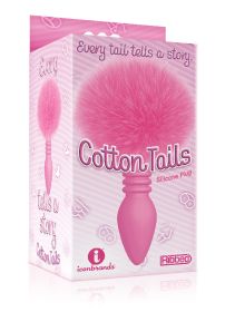 The 9's Cottontails Silicone Bunny Tail Butt Plug (Option: Ribbed Pink)