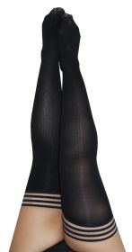 Dana Lynn (Option: Ribbed Thigh High  Size D  Black)