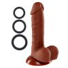 Pro Sensual Premium Silicone 6 Inch Dong With 3  Cockrings