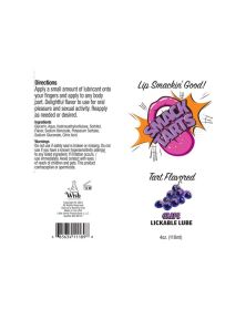 Smack Tarts 4oz Lickable Flavored Lubricant (Option: Grape)