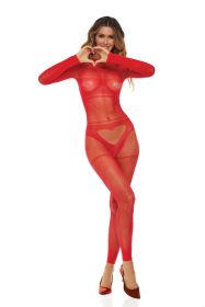 Mad Love Bodystocking (Option: One Size  Red)