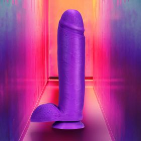 Neo Elite (Option: 10 Inch Silicone Dual Density Cock  With Balls  Neon Purple)